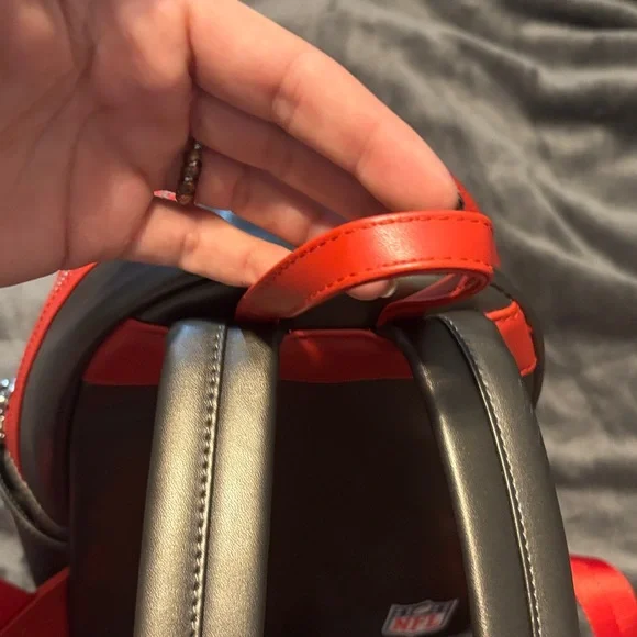 NWOT Loungefly Red and Brown Buccaneers Backpack - Picture 7 of 11